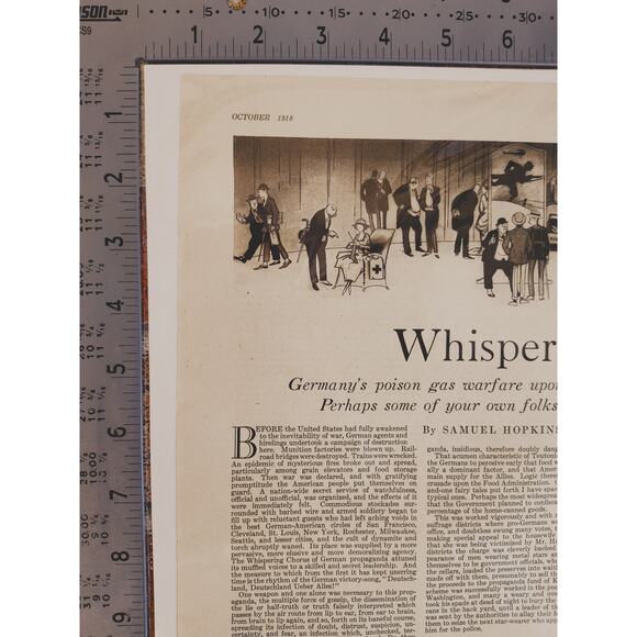 1918 "Whisperings!"‎ Original Vtg Magazine Page WWI by Samual Hopkins Adams - Picture 8 of 12